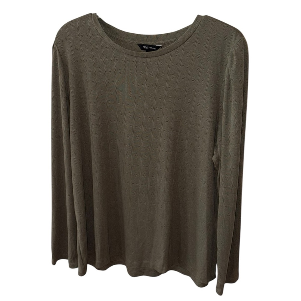 Well Worn Olive Long Sleeve Top